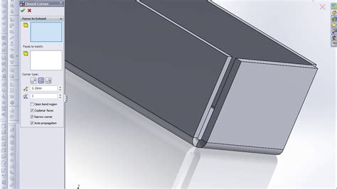 SolidWorks welded corner properties